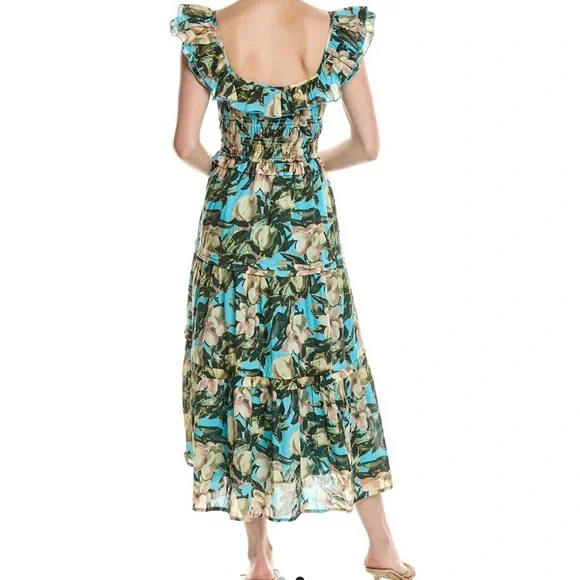 Tuckernuck Ro’s Garden Tuscany Midi Dress Olga Blue XS NWT! - Picture 2 of 14